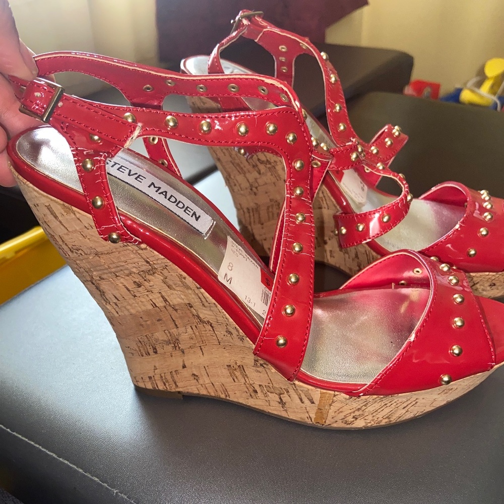 Brand New Red Patent w/Cork Wedges